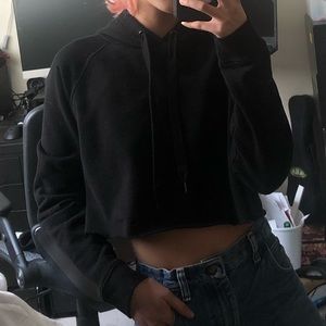 black cropped hoodie